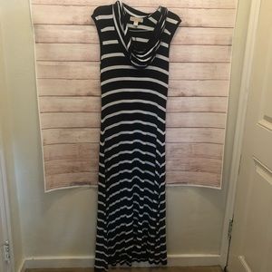Michael Kors black and white striped long dress